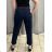 Nohavice s opaskom dámske (S/M/L ONE SIZE) TALIANSKA MÓDA IM425LENA/DUR M / L tmavo modrá