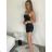 Šaty spoločenské na ramienka dámske (S/M ONE SIZE) TALIANSKA MÓDA IMPLP2423312010/DU -   čierna
 -   S / M