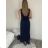 Šaty dlhé spoločenské elegantné plesové dámske (S/M ONE SIZE) TALIANSKA MÓDA IMM22Q52232/DR6 tmavě modrá