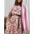Šaty letní květinové s páskem bez rukávu dámské nadrozměr (S/M/L ONE SIZE) ITALSKÁ MÓDA IMWGB25225/DUR biela S/M/L