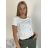 Tričko krátký rukáv dirkované dámské (S/M/L ONE SIZE) ITALSKá MóDA IM521020/DR S / M / L biele