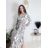 Šaty letné elegantný dlhý rukáv dámske (S/M ONE SIZE) TALIANSKA MÓDA IMD23114