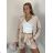 Súprava elegantné sako a kraťasy dámska (S-XL) TALIANSKÁ MÓDA IMWD211018/DR L (EU 40 / 30) béžový