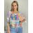 Sveter slabý pletený dlhý rukáv dámsky (S/M/L ONE SIZE) TALIANSKA MÓDA IMSM25150/DU - ružová - S/M/L