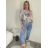 Tepláky dlhé dámske riflové svetlé (M/L/XL ONE SIZE) ITALSKA MODA IMB22048/DU - modrá - M/L/XL