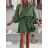 Šaty krátke elegantné letné s opaskom 3/4 dlhý rukáv dámske (XS/S/M ONE SIZE) TALIANSKA MÓDA IMD25040