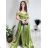 Šaty carmen dlouhé na ramínka elegantní saténové dámské (S/M ONE SIZE) ITALSKÁ MÓDA IMPBB22B22735