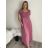 Šaty dlouhé letní žebrované krátký rukáv dámské (XS/S/M/L ONE SIZE) ITALSKÁ MÓDA IMSM25128