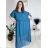 Šaty elegantné šifónové krátky rukáv dámske nadrozmer (44/46/48) ONE SIZE) TALIANSKA MóDA IM425035/DUR 46/48 čierna