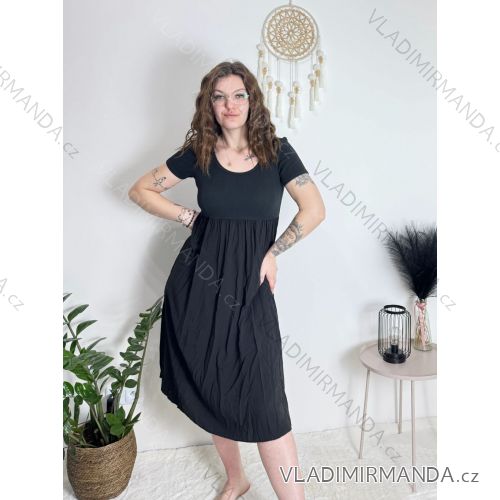Šaty krtké letné krátky rukáv dámske (S/M/L ONE SIZE) TALIANSKA MÓDA IM425MARIA-L