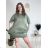 Šaty krátke oversize 3/4 dlhý rukáv dámske (M/L/XL ONE SIZE) TALIANSKA MÓDA IMD25009/DUR černá L/XL