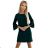 Šaty elegantné spoločenské krátke dlhý rukáv zdobený čipkou MARGARET (S-XL) Poľská moda NMC-190-10/DU