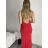 Šaty dlhé spoločenské na ramienka dámske (S/M/L ONE SIZE) TALIANSKA MÓDA IMPLP2365360011A vínová S/M/L