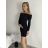 Šaty krátke carmen letné dámske (S/M/L ONE SIZE) TALIANSKA MÓDA IMPLP2583720090/DR čierna S/M/L