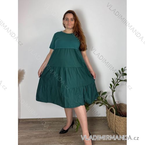 Šaty letné  krátky rukáv dámske nadrozmer (44/46/48 ONE SIZE) TALIANSKA MÓDA IM425BEATA