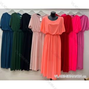 Šaty letné šifónové krátky rukáv dámske (S/M/L ONE SIZE) TALIANSKA MÓDA IM425214