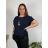 Tunika s príveskom krátky rukáv dámska nadrozmer (L/XL/2XL ONE SIZE) TALIANSKA MÓDA IMD23316