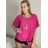 Tunika s príveskom krátky rukáv dámska nadrozmer (L/XL/2XL ONE SIZE) TALIANSKA MÓDA IMD23316/DU biela