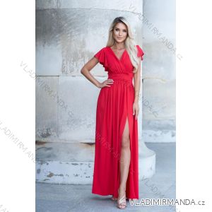 Šaty dlhé elegantný krátky rukáv dámske nadrozmer (34-52) POĽSKÁ MÓDA PMLMC25SELENAA3