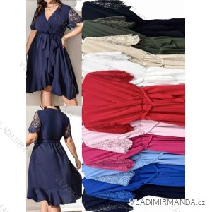 Šaty elegantný krátky rukáv dámske nadrozmer (42/44/46 ONE SIZE) TALIANSKA MÓDA IMWT25699