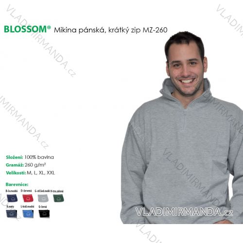 Mikina pánska kr zip blossom (m-2xl) MZ-260
