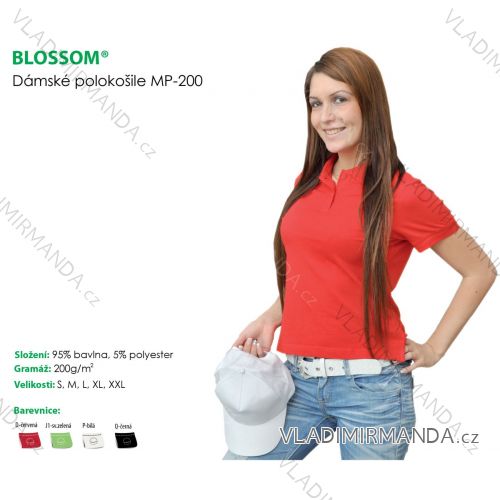 Polokošeľa krátky rukáv dámska jednofarebná (s-xxl) BLOSSOM MP-200