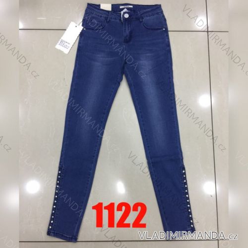 Rifle jeans s perličkami dámske (xs-xl) 1122R
