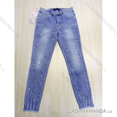 Rifle jeans s perličkami dámske (xs-xl) LEX18026
