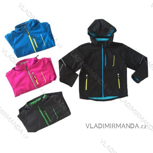 Bunda softshell dorast dievčenská a chlapčenská flaušová podšívka (134-164) KUGO S5506
