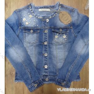 Bunda riflová jeans, s perličkami dámska (xs-xl) RE-DRESS C075
