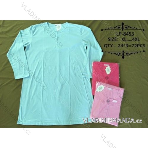 Košele nočné dlhý rukáv dámska nadrozmerné (xl-4XL) N-FEEL LP-8453