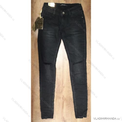 Rifle jeans úzke dlhé dámske s Diera na kolenách (26-31) Gourde MA118GD2853