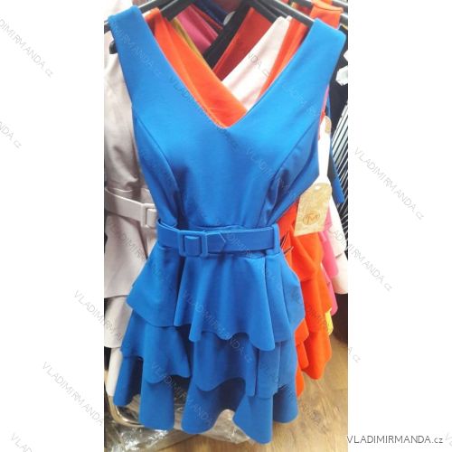 Šaty elegantné krátke s pásikom dámske (uni s / m) Talianska MODA IM919261