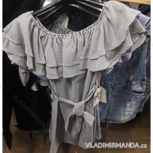 Šaty letné krátke dámske prúžok (uni s / m) TALIANSKÁ MÓDA IM919161