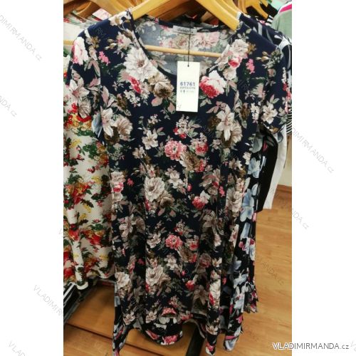 Šaty krátky rukáv dámske letné kvety (M-3XL) Benter 61761