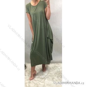 Šaty dlhé letné krátky rukáv dámske oversize (uni m / l) Taliansko MÓDA IM819018