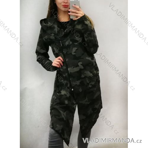 Cardigan mikina na zip s kapucňou dámsky maskáč (uni m/l) TALIANSKÁ MÓDA IM519405