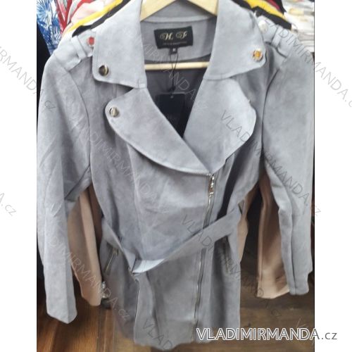 Bunda dlhá brúsená koženka dámska (s-xl) HF Woman collection IM9198729