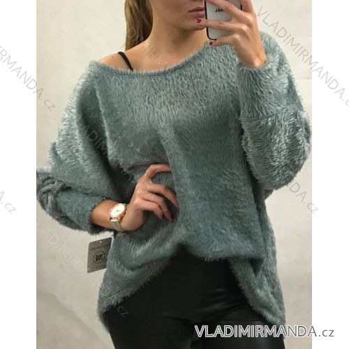 Sveter dlhý rukáv dámsky chĺpok (uni L / XL) TALIANSKÁ MÓDA IM71911213