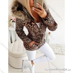 Bunda s kožušinkou leopardí vzor dámska (S-2XL) TALIANSKÁ MÓDA IM6191729