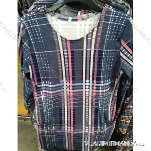Šaty dlhý rukáv dámske nadrozmerné (46-52) POĽSKÁ MÓDA PM519066
