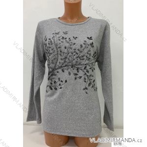 Tričko teplé dlhý rukáv dámske nadrozmerné (l-3XL) ERBOSSI PM119K9786
