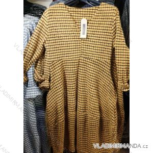 Šaty teplé dlhý rukáv dámske nadrozmerné (uni XL / 2XL) TALIANSKÁ MÓDA IM12190107
