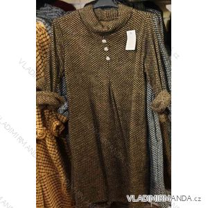 Šaty teplé dlhý rukáv dámske nadrozmerné (uni XL / 2XL) TALIANSKÁ MÓDA IM12190108
