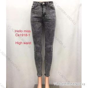 Rifle jeans vysoký pás dlhé dámske (25-31) HELLO MISS MA519CK1918-1
