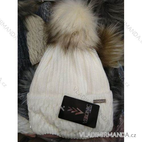 Čiapky zimné zateplená flaušom dámska (ONE SIZE) Veronica POL219038
