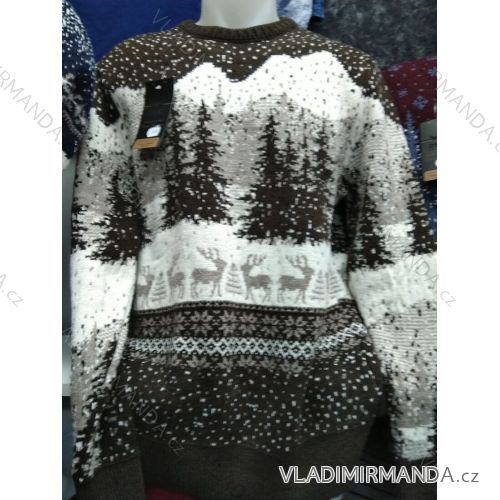 Sveter vianočné vzor teplý pletený dlhý rukáv pánsky (m-2xl) TURECKÁ MODA MA719015
