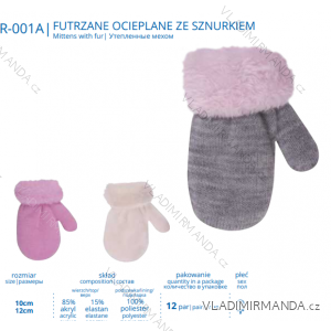 Rukavice palčiaky detské dievčenské (10-12 cm) YoClub PV319R-001A
