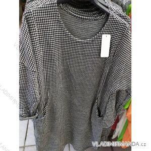 Šaty s vreckami teplej dlhý rukáv dámske (uni xl-2xl) TALIANSKÁ MÓDA IM720033
