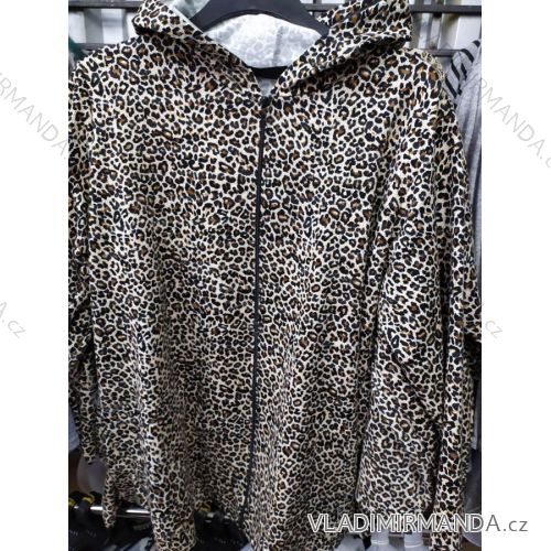 Mikina leopardí vzor s kapucňou dlhý rukáv dámska nadrozmerná (xl-4XL) Poľsko moda PM120010
